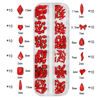 Picture of HNUIX Nail Rhinestones - 2920pcs 3D Multi Shape Size, Red Nail Gems, Flat Back, with Kit, for Nail Art, DIY Decorations