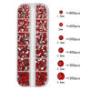 Picture of HNUIX Nail Rhinestones - 2920pcs 3D Multi Shape Size, Red Nail Gems, Flat Back, with Kit, for Nail Art, DIY Decorations