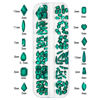 Picture of HNUIX Nail Rhinestones - 2920pcs 3D Multi Shape Size, Emerald Green Nail Gems, Flat Back, with Kit, for Nail Art, DIY Decorations