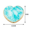 Picture of 2 Pcs Resin Nail Art Palette, Nail Art Painting Mixed Color Palettes Gold Edge Nail Holder Nail Art Display Board (Pink, Blue)