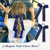Picture of DEEKA 12 PCS Navy Blue Collegiate Style Cheer Bows for Girls Teens Softball Cheerleader Sports