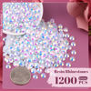 Picture of 1200PCS 6mm Resin Jelly Rhinestones in Bulk (White AB), Bedazzling Flatback Crystals Rhinestones for Crafting DIY Nail Decoration, Gems Diomand Charms for Tumbler Shoes Clothing Fabric