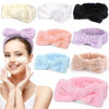 Picture of UMIKU 8 Pack Facial Headbands for Women - Soft Coral Fleece Cosmetic and Skincare Head Wraps for Makeup, Hair Care, Face Washing and Spa Gifts