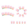 Picture of DANMANR Square Press on Nails Short Fake Nails French Acrylic Full Cover False Nails for Women and Girls 24PCS (Multicolour)
