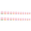 Picture of DANMANR Square Press on Nails Short Fake Nails French Acrylic Full Cover False Nails for Women and Girls 24PCS (Multicolour)