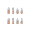 Picture of DANMANR Long Press on Nails Square French Fake Nails Full Cover Nude Acrylic False Nails for Women and Girls 24PCS (White Beige)