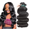 Picture of Superfect Human Hair Bundles 18 20 22 24 Inch Body Wave Bundles Human Hair 12A 100% Unprocessed Brazilian Virgin Hair Weave 4 Bundles Human Hair Natural Black Color (Body Wave 4Pcs, 18 20 22 24)