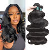 Picture of Superfect Human Hair Bundles 12 14 16 Inch Body Wave Bundles Human Hair 12A 100% Unprocessed Brazilian Virgin Hair Weave 3 Bundles Deals Human Hair Natural Black (12 14 16, Body 3Bundles)