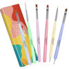 Picture of Nail Art Brushes Set Lofuanna 6Pcs Nail Tips Art Design Tools with Poly Extension Gel Brush, Nail Polish Brush, Carved Brush, Art Liner Brush and Dotting Pen, Acrylic Nail Brushes, Painting Drawing