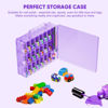 Picture of JIASHENG Nail Polish Organizer Case Holders, 48 Bottles Universal Nail Storage Box for Double Side Adjustable Space Divider for Acrylic Nail Gel Dip Powder Tips Set with Toe Separator, Purple