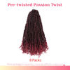 Picture of The BOHOBABE Pre-twisted Passion Twist Crochet Hair 20 Inch Long Pre-looped Crochet Passion Twist Braiding Hair 8 Packs Soft Bohemian Twists (T118)