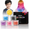 Picture of Temporary Hair Color for Kids, Ultikare Red Hair Dye Washable Natural Hair Wax Color Chalk Mud Cream DIY Hairstyle Clay For Dark Hair Halloween, Cosplay, Party, Christmas Gift Girls 3.4 Fl Oz 6 colors