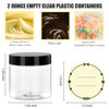 Picture of TUZAZO 2 Oz Small Plastic Container Jars with Lids and Labels BPA Free, Empty Round Clear Cosmetic Containers Plastic Slime Jars for Lotion, Cream, Ointments, Samples, Makeup, Travel Storage (12 Pack)