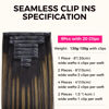 Picture of Lashey Seamless Clip in Hair Extensions Human Hair 150g 9pcs Straight Natural Black Mixed Chestnut Brown Clip in Hair Extensions 20 Inch for Women Hair Extensions with PU Soft Invisi Edge