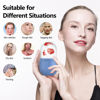 Picture of 2pcs Ice Roller for Face and Eye, Silicone Ice Facial Roller Ice Holder, Face Ice Mold Skin Care, Face Icers Reusable Ice Cube Roller for Shrink Pores Anti Wrinkle Reduce Puffiness, Black Blue
