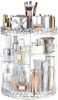 Picture of ZHIAI 360 Rotating Makeup Organizer, Large Capacity Cosmetics Organizer for Perfume Holder Organizer Countertop, DIY Adjustable Bathroom Makeup Carousel Holder Rack, Clear Diamond