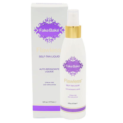 Picture of Fake Bake Flawless Self-Tanning Liquid Streak-Free, Long-Lasting Natural Glow For All Skin Tones - Sunless Tanner Includes Professional Mitt For Easy Application, Black Coconut Scent - 6 oz