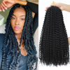 Picture of Dansama 7 Packs Passion Twist Hair Water Wave Braiding Hair for Butterfly Style Crochet Braids Bohemian Hair Extensions (22inch (Pack of 7), #1B)