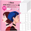Picture of LitBear Large Pimple Patches, 5 Sizes 324 Patches Big Acne Patches, XL Hydrocolloid Bandages for Full Face, Forehead, Chin, Nose, Body, Back, Neck & Chest, Stirp, Square Large hydrocolloid Patch