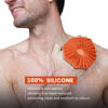 Picture of iTokGok® Premium 2-in-1 Silver-Infused Silicone Body Scrubber, Double-Sided Design Body Brush Silicone Body Scrubber Exfoliating Body Brushes for All Skin for Showering, Lathers Well - Orange