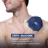Picture of iTOKGOK® Premium 2-in-1 Silver-Infused Silicone Body Scrubber, Double-Sided Design Body Brush Silicone Body Scrubber Exfoliating Body Brushes for Sensitive Skin for Showering, Silicone Loofah - Blue