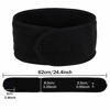 Picture of 4 Counts Spa Facial Headband Whaline Head Wrap Terry Cloth Headband Stretch Towel with Magic Tape for Bath, Makeup and Sport, 3.5" Wide (Black)