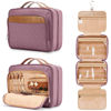 Picture of Travel Hanging Toiletry Bag for Women, Extra Large Makeup Bag, Holds Full-Size Shampoo, with Jewelry Organizer Compartment, Waterproof Cosmetic Bag, Toiletries Kit Set with Trolley Belt, Dark Purple