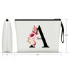 Picture of Vavabox A-Z Personalized Makeup Bag, Birthday Gifts for Women Mom, Gifts for Best Friend, Bride Bridesmaid Cosmetic bag (A, White)