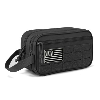 Picture of QT&QY Tactical Toiletry Bag For Men Hygiene Bag EDC Military Tool Molle Pouches Small Dopp Kit Mens Shaving Kit Travel shower Bags