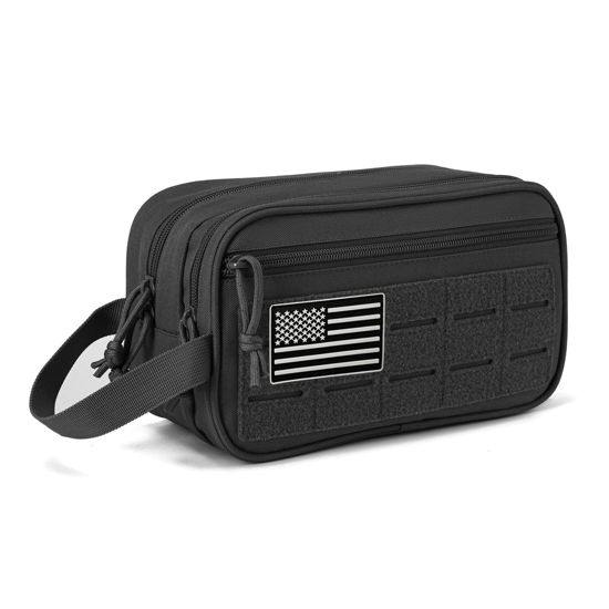 Picture of QT&QY Tactical Toiletry Bag For Men Hygiene Bag EDC Military Tool Molle Pouches Small Dopp Kit Mens Shaving Kit Travel shower Bags