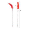 Picture of BTYMS 100 Pieces Disposable Mascara Wands Lash Spoolies Eyelash Brush Brow Spoolies Eyebrow Brush for Eyelash Extensions - Red