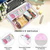 Picture of DYSHAYEN Glitter Letter Clear Zipper Pouch for Travel,Nylon Clear Cosmetic Stuff Bag,Makeup Travel Bag for Women (Multicoloured-Stuff)