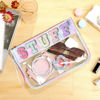Picture of DYSHAYEN Glitter Letter Clear Zipper Pouch for Travel,Nylon Clear Cosmetic Stuff Bag,Makeup Travel Bag for Women (Multicoloured-Stuff)