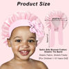Picture of 3 Pcs Kids Silk Bonnet for Sleeping - Baby Hair Bonnet for Sleeping,Kids Satin Bonnets for Girls with Adjustable Wide Elastic Band,Sleeping Cap for Teens Toddler Child Curly Hair(Pink+Purple+Yellow)
