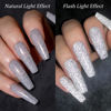 Picture of UR SUGAR Reflective Glitter Gel Polish Silver Sparkly Glitter Shimmery Gel Polish Shiny Disco Soak Off Gel Nail Polish Nail Art Manicure Salon DIY at HomeChristmas Gifts for Women Girls