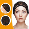 Picture of Geyoga 4 Pieces Mesh Crochet Hair Net Rayon Knit Snood Hat Thick Short Women Hairnet Snoods Cover Ornament for Sleeping (Black)