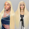 Picture of Alididi 613 13x6 Lace Front Wig Human Hair 200 Density Blonde Wig Human Hair 613 Lace Front Wig Human Hair Straight Lace Frontal Wig Human Hair Pre Plucked With Baby Hair (28Inch, 613 Blonde Wig)