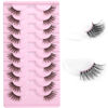 Picture of FANXITON Half Lashes with Clear Band Corner Lashes 15 MM Natural Look 3D False Eyelashes Wispy Soft Cat Eye Fluffy Curl Accent Lashes 10 Pairs Pack