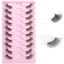 Picture of FANXITON Half Lashes with Clear Band Corner Lashes 15 MM Natural Look 3D False Eyelashes Wispy Soft Cat Eye Fluffy Curl Accent Lashes 10 Pairs Pack