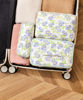 Picture of HBselect Quilted Makeup Bag, 3PCS Cotton Large Travel Makeup Bag, Cute Floral Coquette Make up Bag Cosmetic Bag Toiletry Bag for Women Girls