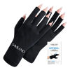 Picture of SAVILAND UV Gloves for Nails: Professional UPF200+ UV Gloves for Gel Manicures Anti UVA & UVB 999+ Gloves for Gel Nail Lamp Fingerless UV Light Gloves for Gel Nails Prevent Hands from UV Harm (Black)