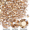 Picture of One Pack 2000 Pcs of Flatback Round Champagne Rhinestones 6 Sizes (1.5-6 mm) with Nail Art Rhinestone Picker Pencil And Tweezer For DIY And Salon Use