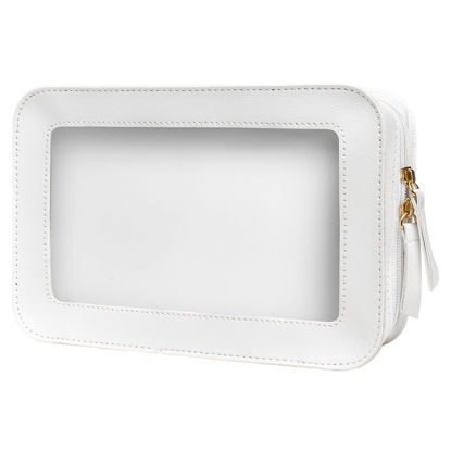Picture of LETGO Clear Makeup Bags, TSA Approved Toiletry Bag with Zipper, Clear Makeup Organizer Fit Carry-on Travel Essentials,Clear Cosmetic Bags for Women Men (C-Beige)