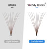 Picture of Volume Lash Extensions 10D Brown Premade Fans 500 PCS 0.07mm 9-16mm Mixed C/D Curl Short Stem Premade Volume Eyelash Extensions Pointed Base Fans by WENDY LASHES (500PCS-10D-0.07-D, 9-16mm MIXED)
