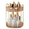 Picture of YCIA&DONE 360 Rotating Makeup Organizer and Storage for Vanity Countertop 2 Tiers, High Capacity Cosmetic Skincare Perfume Organizer for Dresser Bathroom Lazy Susan Organizer(Amber Gold)