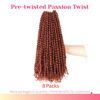 Picture of The BOHOBABE Pre-twisted Passion Twist Crochet Hair 24 Inch Pre-looped Long Crochet Passion Twist Braiding Hair 8 Packs Soft Bohemian Twists (350#)