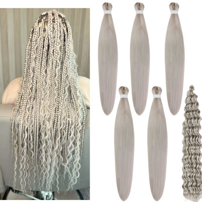 Picture of Leticia Silver Braiding Hair for Boho Braids Curly Boho Braiding Hair Boho Hair for Braiding Braids