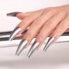 Picture of Imtiti Chrome Gel Nail Polish, 15ML Silver Metallic Gel Nail Polish Metal Mirror Effect Chrome Gel Polish Soak off UV LED DIY Nail Art Salon Manicure