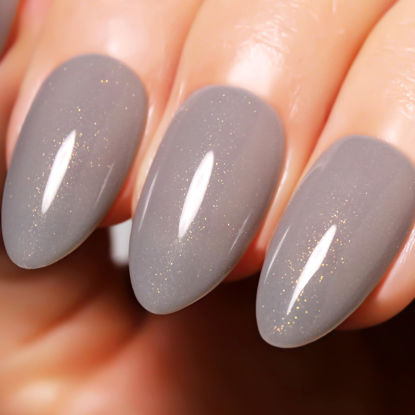 Picture of Imtiti Glitter Gel Nail Polish, 0.5 Fl Oz Grey Glitter Gel Polish Soak Off LED U V Gold Shimmer Sparkle Nail Gel Polish DIY Nail Art Starter Manicure Salon Gel Nail Polish Kit