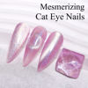 Picture of Imtiti Cat Eye Gel Nail Polish, 15ML Pink Holographic Glitter Cat Eye Gel Polish with Magnet UV LED Magnetic Gel Nail Polish Crystal Galaxy Sparkly Home DIY Manicure Nail Salon Kit